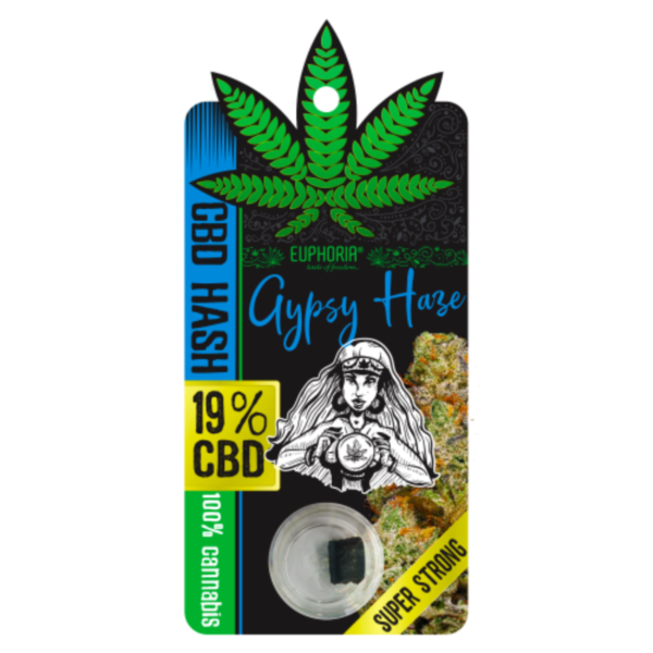 Euphoria CBD Hash 19% Gypsy Haze made of 100% pure Cannabis Sativa